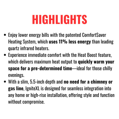 Dimplex IgniteXL Linear Electric Fireplace With Comfort Saver Heating System (SAK82596)