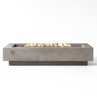 Concrete Fire Table Built for Modern Patios, 65,000 BTU Linear Burner, GFRC Shell, 5 Foot Length