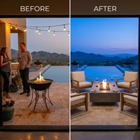 StrataForm Elevate Concrete Fire Table — Before & After